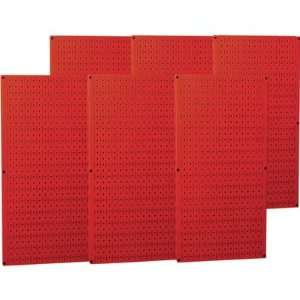 Wall Control Industrial Metal Pegboard   Red, Six 16in. x 32in. Panels 