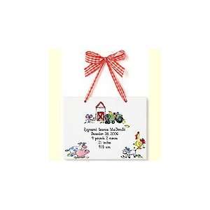  Personalized Birth Certificate Plaque On a Farm Baby
