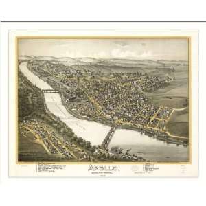 Historic Apollo, Pennsylvania, c. 1896 (L) Panoramic Map Poster Print 
