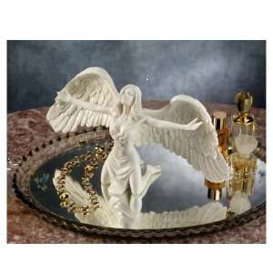  Collectible Praying Winged Marble Angel Statue Sculpture 