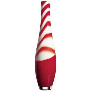  Tall Striped Red and White Vase