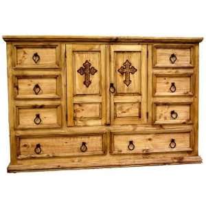  Mansion Dresser With Cross (Brown) (66.00W x 44.00H x 19 