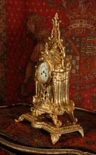 JAPY FRERES LARGE ANTIQUE FRENCH BRASS TABLE CLOCK 1880  