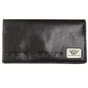   Corvette C5 Wallet/Checkbook Cover   Black Leather