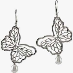   Silver and Pearl Earrings with Interchangeable Charms Jewelry