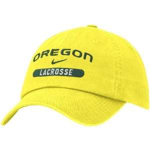  Nike Oregon Ducks Yellow Lacrosse Adjustable Hat Sports 