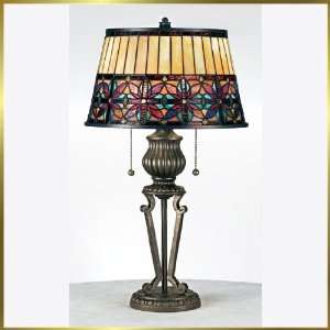 Tiffany Table Lamp, QZTF6964M, 2 lights, Antique Bronze, 14 wide X 25 