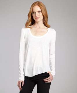 white jersey scoop neck long sleeve t shirt