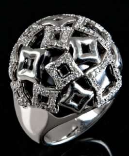 David Yurman gold and pave diamond Quatrefoil ring   up to 