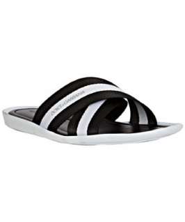 Dolce & Gabbana black and white twill sandals  