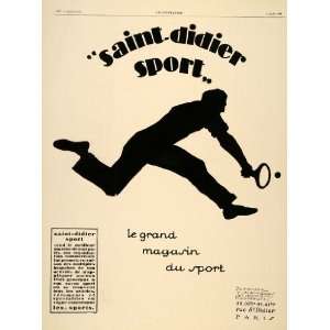   Didier Sport Store Tennis Racket   Original Print Ad