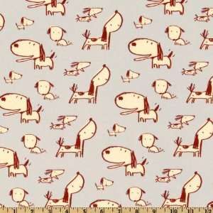  Boys Will Be Boys Dogs Big Little Light Grey Fabric By The 