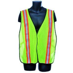  Safety Mesh Vest Green With Contrasting Stripe Case Pack 