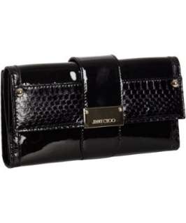 Jimmy Choo black patent and snakeskin Uma continental wallet 