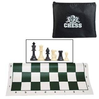   Chess Pieces and Green Roll Up Vinyl Chess Board Game Toys & Games