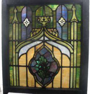 Vintage Church Stained Leaded Glass Window Early 1900s  