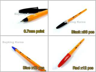   fine point ball pens color black 36pcs blue 12pcs red 12pcs conditon