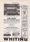 1926 Whiting Traveling Crane Ad Union Pacific Railroad Cheyenne WY 
