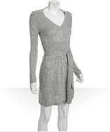 style #313536802 granite wool cashmere v neck tie waist sweater dress