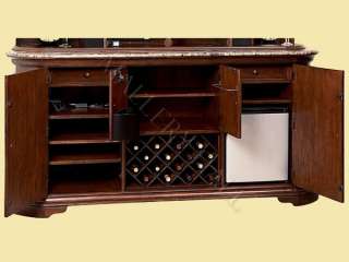 Cherry Back Bar Console Hutch Wine Storage Shelves  