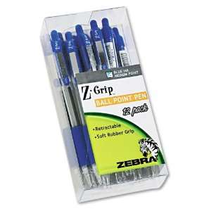  Zebra Z Grip Medium Point Retractable Ballpoint Pens, 12 