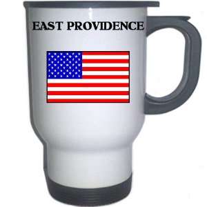 US Flag   East Providence, Rhode Island (RI) White Stainless Steel Mug