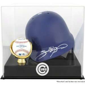  Mounted Memories Chicago Cubs Batting Helmet and Ball Logo 