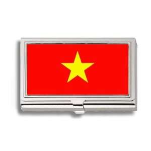  Vietnam Vietnamese Flag Business Card Holder Metal Case 