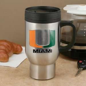   Miami Hurricanes 16oz. Stainless Steel Travel Mug
