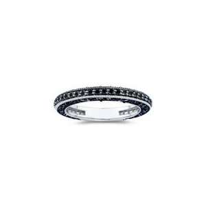   Cts Black Diamond Filigree Wedding Band in 14K White Gold 8.0 Jewelry