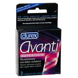  Durex Avanti Superthin Non Latex Condoms, 3 Condoms 