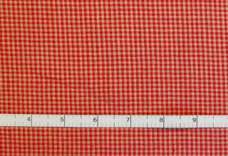 Homespun 1/2 Yard Plaid Cotton Fabric RED BEIGE 02  