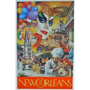  Join The Party New Orleans Mardi Gras Art 1990 Colorful 