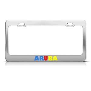 Aruba Flag Country Metal license plate frame Tag Holder
