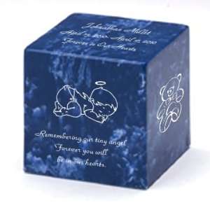   Boy Cobalt Small Cube Cremation Urn   Engravable