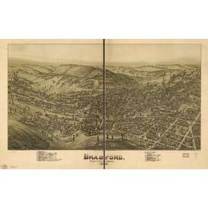  1895 Bradford Pennsylvania, Birds Eye Map