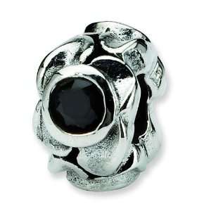   Reflections Sterling Silver Black CZ Bead Arts, Crafts & Sewing