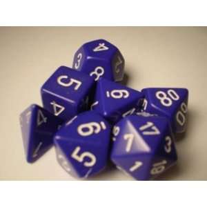   RPG Dice Sets Purple/White Opaque Polyhedral 7 Die Set Toys & Games
