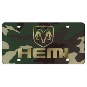 Dodge HEMI Green Camo License Plate INCLUDES FREE DURABLE CLEAR 