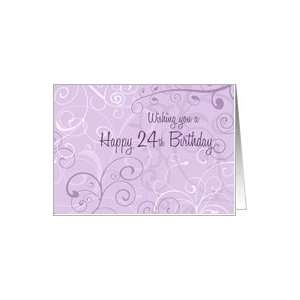  Happy 24th Birthday   Lavender Swirls Card Toys & Games