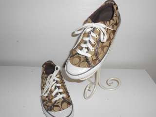 Coach Brown and Tan C Pattern Sneakers Size 8.5 M  