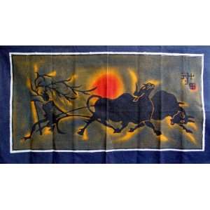  Ancient Chinese Batik Tapestry Wall Hanging Ox Everything 
