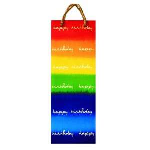 The Gift Wrap Company Happy Birthday Rainbow Bottle Gift Bag, 12 Count 