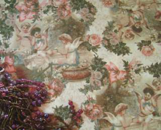 Shabby ~ Vintage Style ~ Cupid Rose ~ Fabric ~ 1/2 yard  