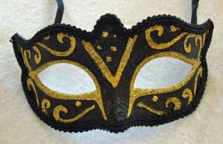 TWILIGHT Mask Venetian Mask New Orleans Gold V Goth  