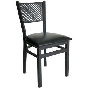  Polk Metal Perforated Back Chair with Vinyl Seat Office 