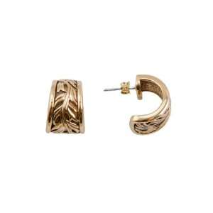  Bronzed By Barse Small Leaf Hoop Earrings Jewelry