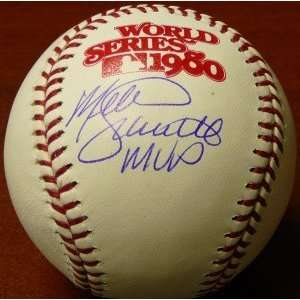 Signed Mike Schmidt Baseball   MVP Official 80 World Series  