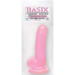  Basix rubber works 8in dong w/suction cup   pink Health 