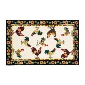  White Rooster Rug, 8´ x 10´